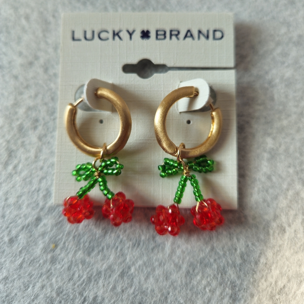 Lucky Brand cherry charm earrings